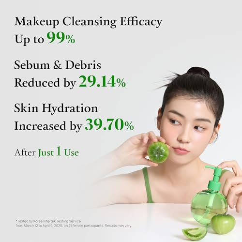 FULLY Green Tomato Pore Cleansing Oil – Daily Oil Cleanser with BHA & Green Tomato for Makeup Removal, Sebum Control, Blackhead Removal – Vegan Korean Skincare, 8.45 fl.oz - görsel 10