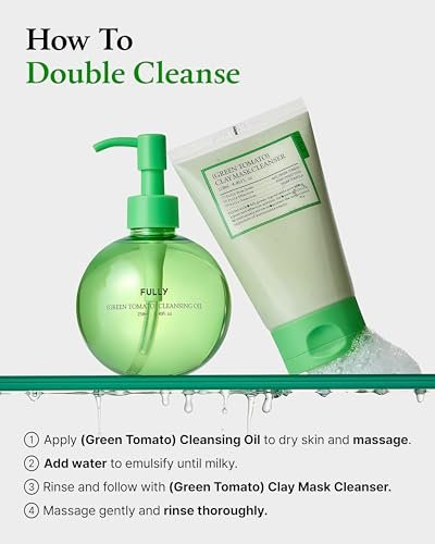 FULLY Green Tomato Pore Cleansing Oil – Daily Oil Cleanser with BHA & Green Tomato for Makeup Removal, Sebum Control, Blackhead Removal – Vegan Korean Skincare, 8.45 fl.oz - görsel 18
