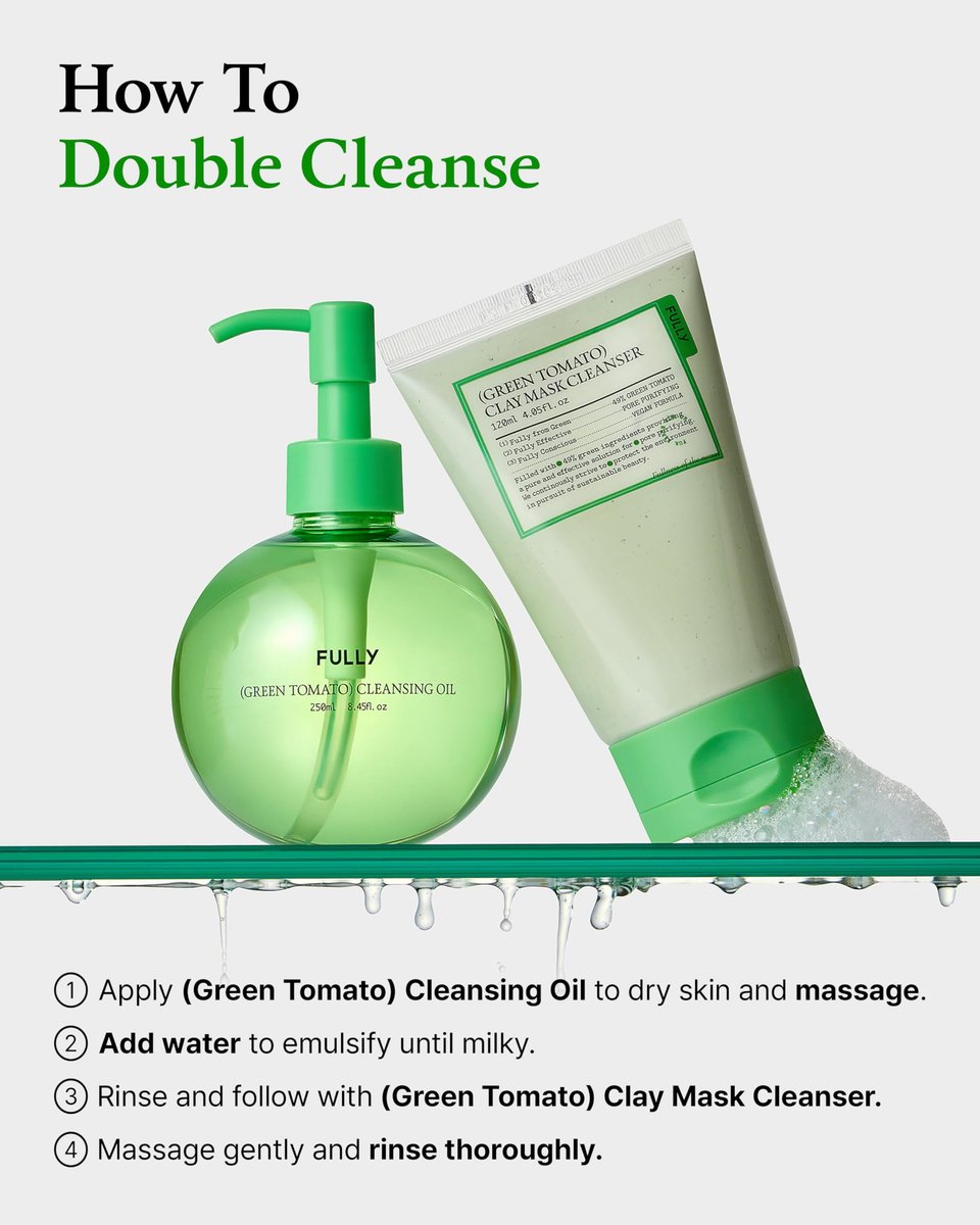 FULLY Green Tomato Pore Cleansing Oil – Daily Oil Cleanser with BHA & Green Tomato for Makeup Removal, Sebum Control, Blackhead Removal – Vegan Korean Skincare, 8.45 fl.oz - görsel 17