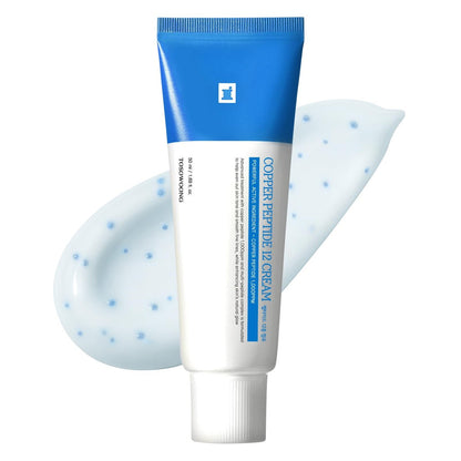 TOSOWOONG Copper Peptide 12 Cream – 99% Purity Copper Tripeptide-1, GHK-Cu, 12 Multi-Peptide Anti Aging Formula for Fine Lines, Firming, Skin Elasticity, Korean Skincare, 50ml / 1.69 fl.oz. Avelisse