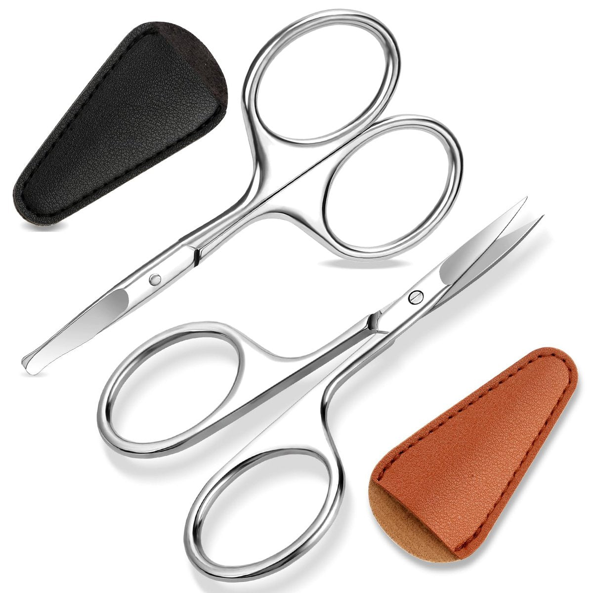 ESVIENS 2-Pack Small Eyebrow Scissors – Stainless Steel Nose Hair Trimming Scissors with Rounded Tips for Precision Grooming - görsel 2