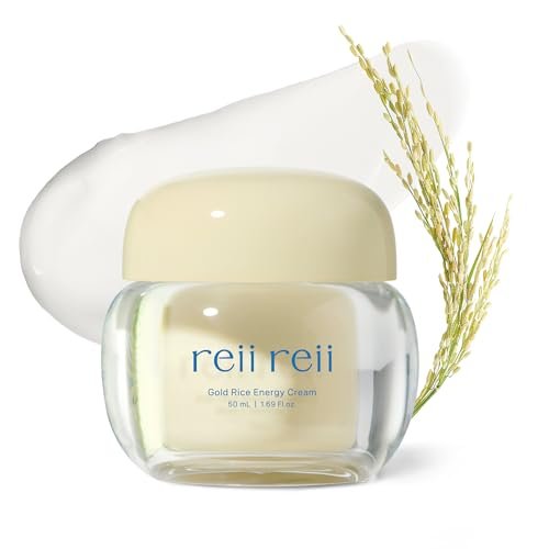 reii reii Gold Rice Energy Cream – Heritage Golden Rice Formula for Deep Hydration & Radiant Glow | Vegan Moisturizer with Peptide & Hyaluronic Acid, Korea Skincare (1.69 fl.oz / 50ml) Avelisse