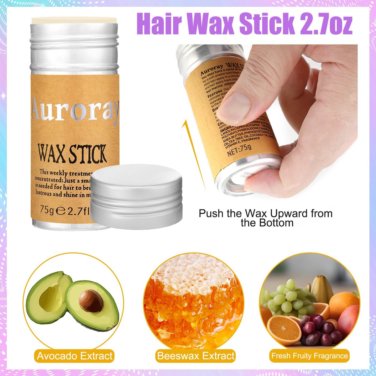 7-Piece Hair Finishing Stick Set with Slick Back Brush, Fly Away Stick, Bobby Pins & Elastic Bands - görsel 7