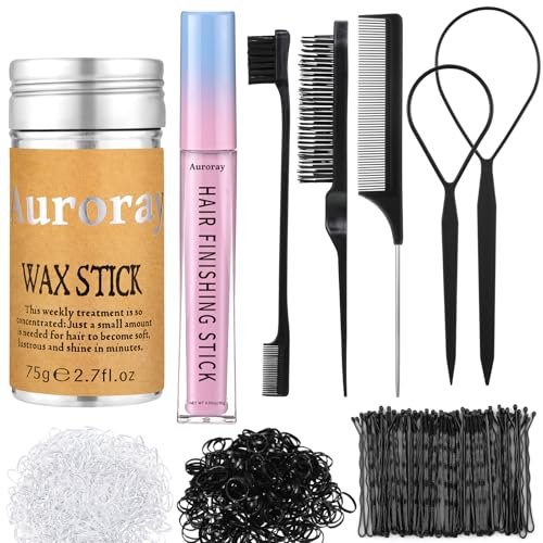 7-Piece Hair Finishing Stick Set with Slick Back Brush, Fly Away Stick, Bobby Pins & Elastic Bands - görsel 2