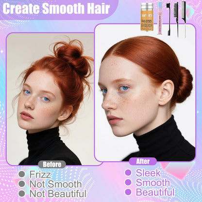 7-Piece Hair Finishing Stick Set with Slick Back Brush, Fly Away Stick, Bobby Pins & Elastic Bands