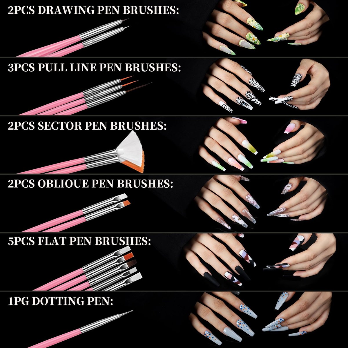 Teenitor 240-Piece Square Nail Tips Set with Nail Charms & Art Brushes – XXL Clear Acrylic Fake Nails for Full Coverage Extensions Avelisse