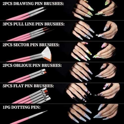 Teenitor 240-Piece Square Nail Tips Set with Nail Charms & Art Brushes – XXL Clear Acrylic Fake Nails for Full Coverage Extensions Avelisse