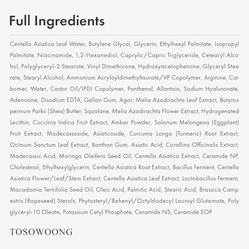 TOSOWOONG Madagascar Centella Cream - 706,580ppm Cica Moisturizer for Rapid Soothing & Deep Hydration, Skin Barrier Repair, 50ml Avelisse