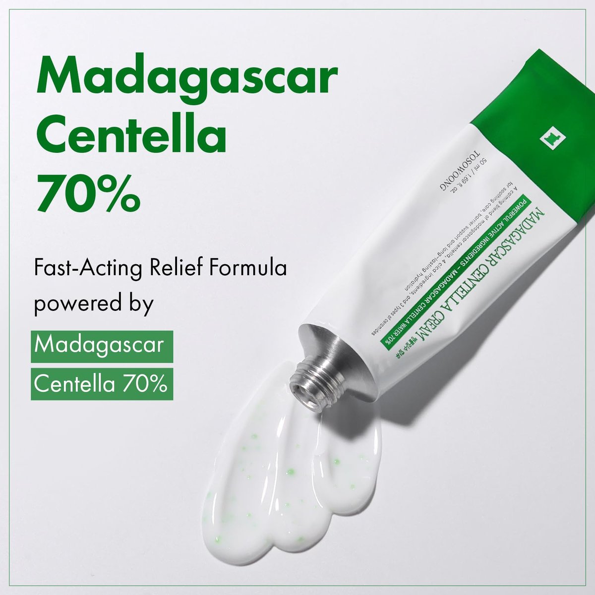 TOSOWOONG Madagascar Centella Cream - 706,580ppm Cica Moisturizer for Rapid Soothing & Deep Hydration, Skin Barrier Repair, 50ml Avelisse