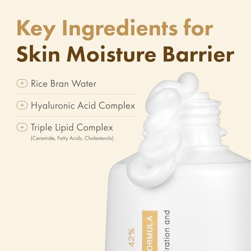 TOSOWOONG Real Glow Rice Cream – 42% Rice Bran Water Hydrating Face Moisturizer with Hyaluronic Acid & 6 Ceramides for Glass Skin, 50ml Avelisse