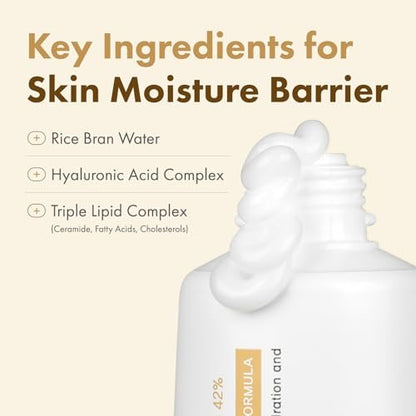 TOSOWOONG Real Glow Rice Cream – 42% Rice Bran Water Hydrating Face Moisturizer with Hyaluronic Acid & 6 Ceramides for Glass Skin, 50ml Avelisse