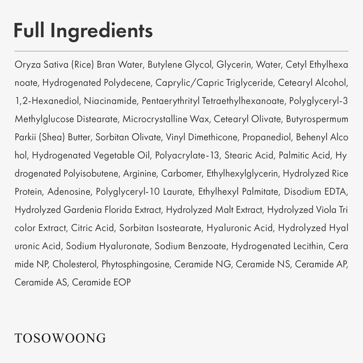 TOSOWOONG Real Glow Rice Cream – 42% Rice Bran Water Hydrating Face Moisturizer with Hyaluronic Acid & 6 Ceramides for Glass Skin, 50ml Avelisse