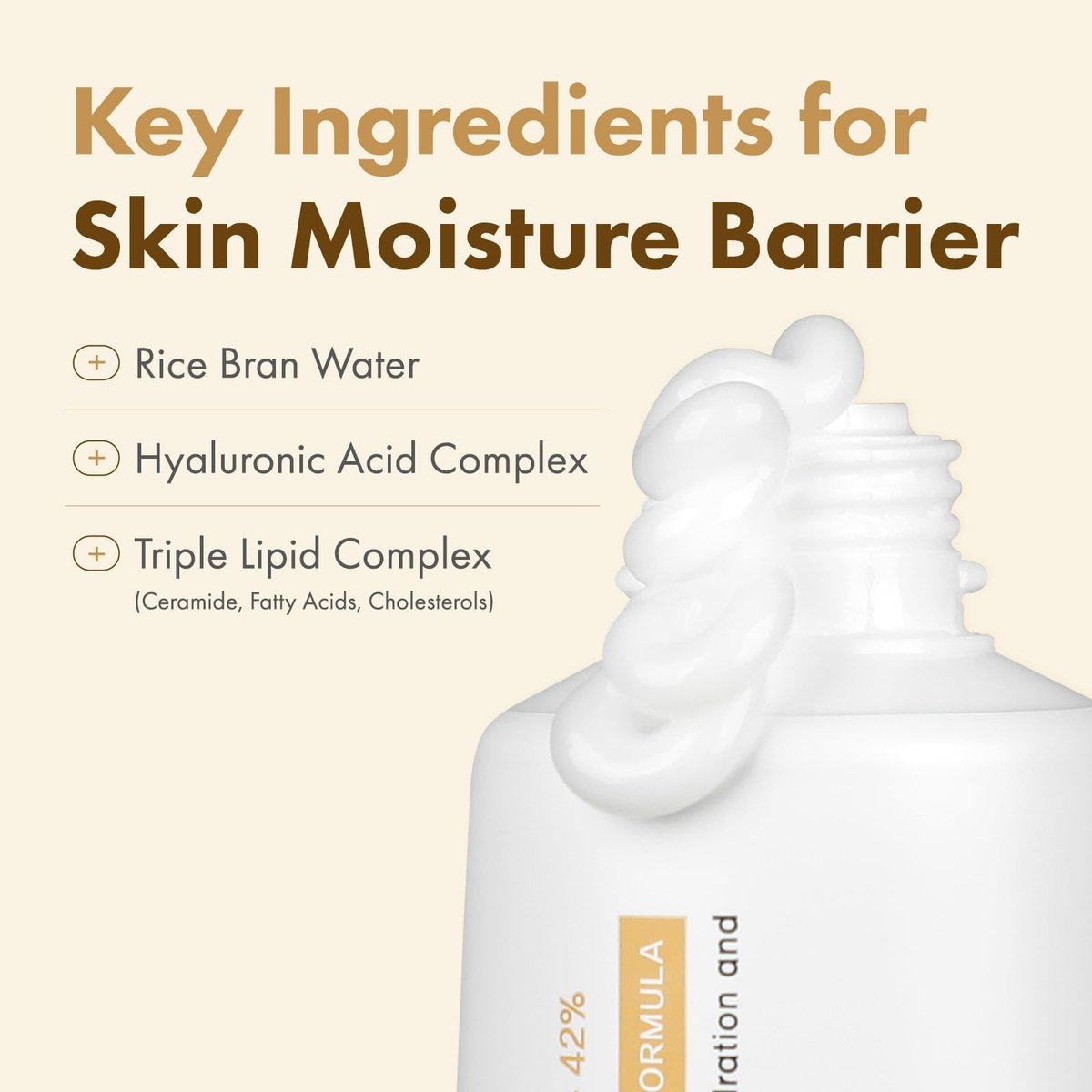 TOSOWOONG Real Glow Rice Cream – 42% Rice Bran Water Hydrating Face Moisturizer with Hyaluronic Acid & 6 Ceramides for Glass Skin, 50ml Avelisse