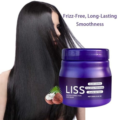 Liss Alisado Keratin Hair Straightening Cream - Formaldehyde-Free Silkening Treatment for Smooth, Frizz-Free Hair (1 Pack) Avelisse
