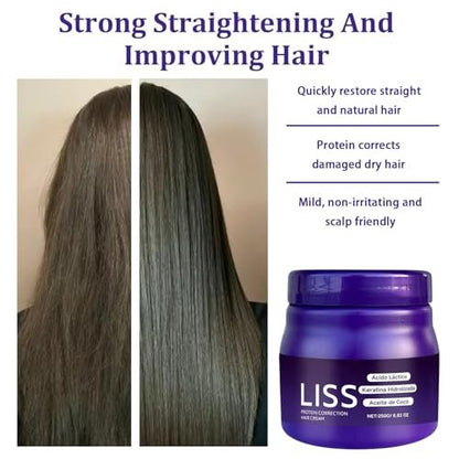 Liss Alisado Keratin Hair Straightening Cream - Formaldehyde-Free Silkening Treatment for Smooth, Frizz-Free Hair (1 Pack) Avelisse