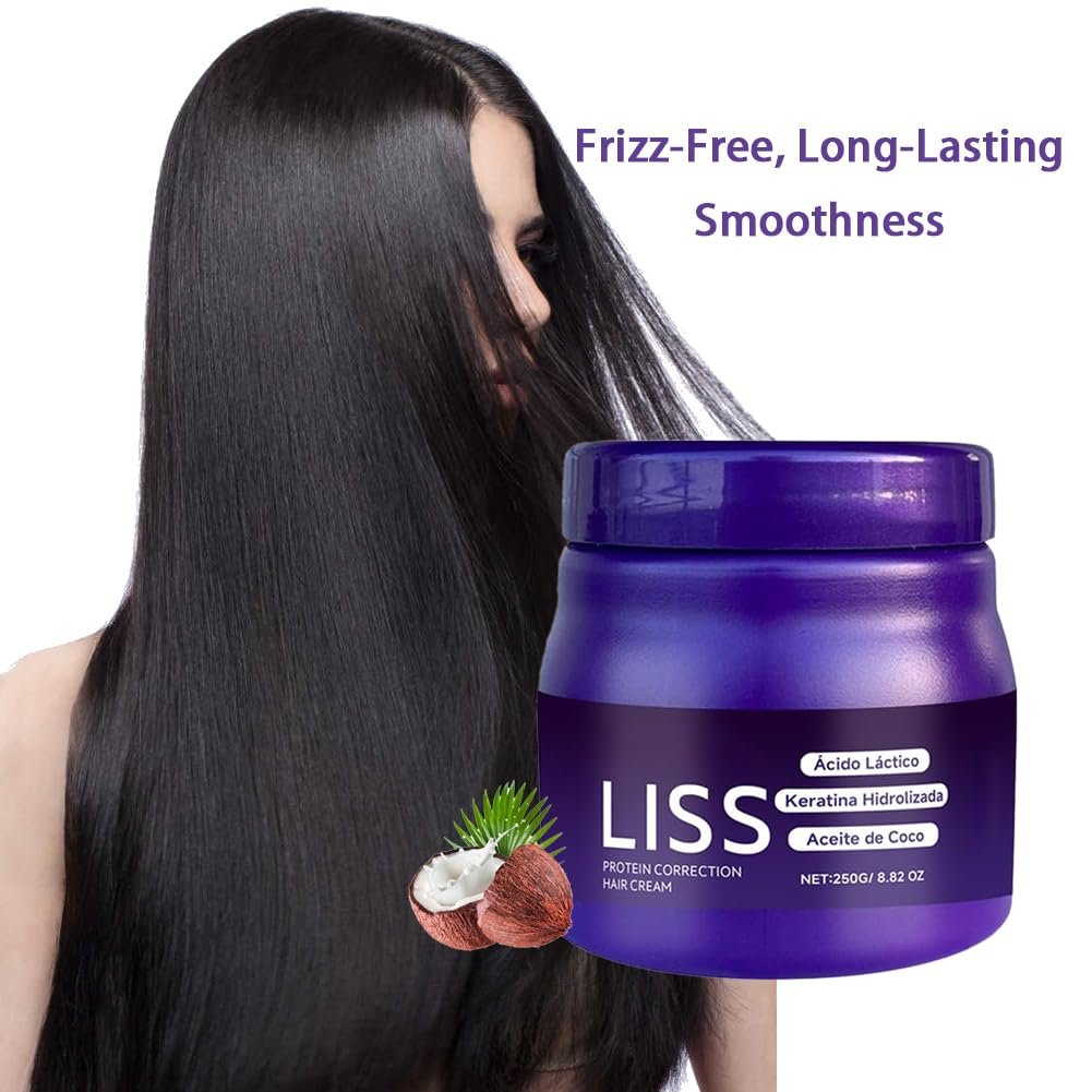 Liss Alisado Keratin Hair Straightening Cream - Formaldehyde-Free Silkening Treatment for Smooth, Frizz-Free Hair (1 Pack) Avelisse