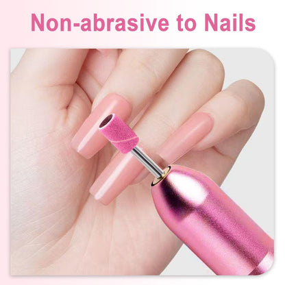 100 Pcs Nail Drill Bits Sanding Bands - Mix 80#120#180#240# Grit for Acrylic Gel Manicures & Pedicure Avelisse