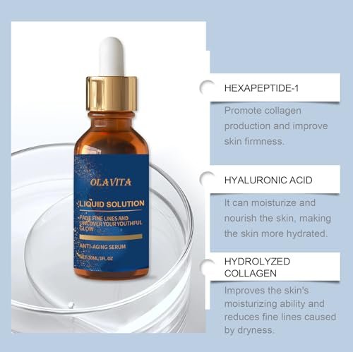 OLAVITA Facial Serum with Vitamin C, Retinol & Aloe – Liquid Anti-Aging Solution, Boosts Collagen, Shrinks Pores, Diminishes Wrinkles (2-Pack) Avelisse