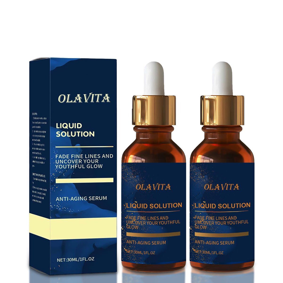 OLAVITA Facial Serum with Vitamin C, Retinol & Aloe – Liquid Anti-Aging Solution, Boosts Collagen, Shrinks Pores, Diminishes Wrinkles (2-Pack) Avelisse