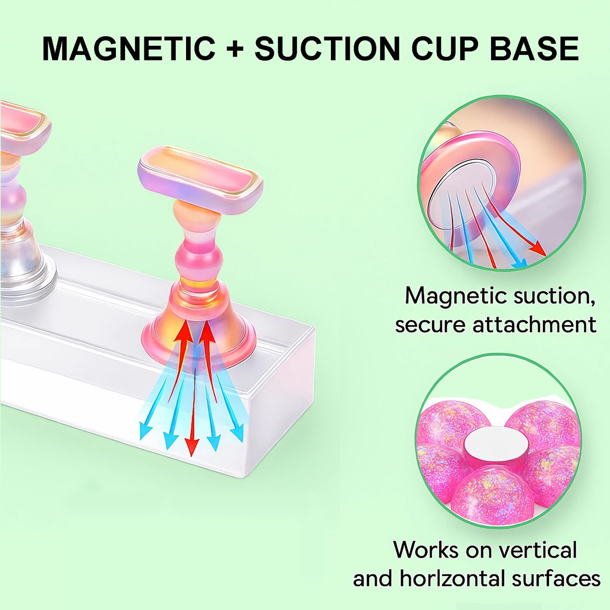 HomTop Nail Stand for Press On Nails – 2 Set Acrylic Nail Holders with 10 Nail Stands, 60Pcs Putty, Flower Base & Tweezers – Perfect for Nail Art Practice, Salon & Home Use Avelisse