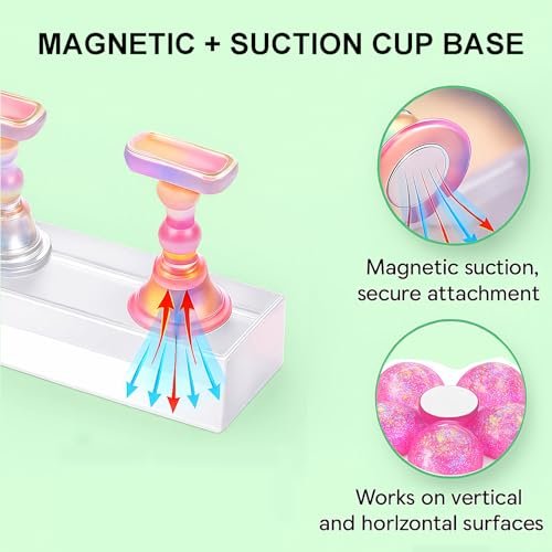 HomTop Nail Stand for Press On Nails – 2 Set Acrylic Nail Holders with 10 Nail Stands, 60Pcs Putty, Flower Base & Tweezers – Perfect for Nail Art Practice, Salon & Home Use Avelisse