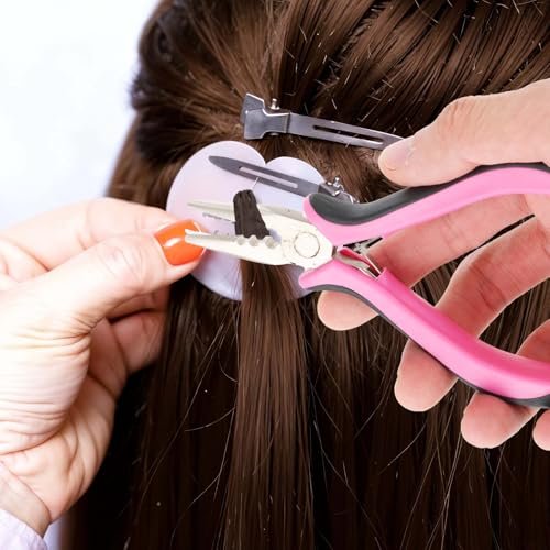 ElevateTech Hair Extension Tools Kit: 3-Piece Microlinks Beads Tools Pliers, Loop Needle, Pulling Hook for Micro and Nano Ring Hair Extensions Installation or Removal - görsel 10
