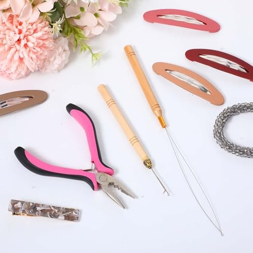 ElevateTech Hair Extension Tools Kit: 3-Piece Microlinks Beads Tools Pliers, Loop Needle, Pulling Hook for Micro and Nano Ring Hair Extensions Installation or Removal - görsel 8