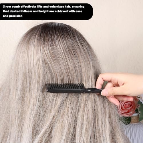 3 Row Hair Comb Set - Rat Tail Styling Comb & Curly Hair Detangling Brush for Women Men (2PCS) - görsel 12