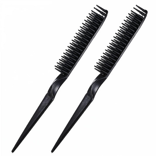 3 Row Hair Comb Set - Rat Tail Styling Comb & Curly Hair Detangling Brush for Women Men (2PCS)