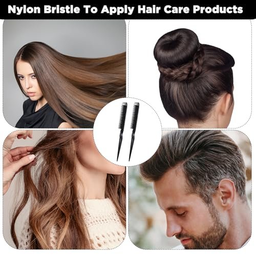 3 Row Hair Comb Set - Rat Tail Styling Comb & Curly Hair Detangling Brush for Women Men (2PCS) - görsel 8