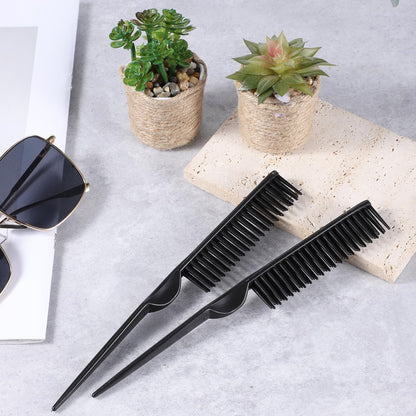 3 Row Hair Comb Set - Rat Tail Styling Comb & Curly Hair Detangling Brush for Women Men (2PCS)