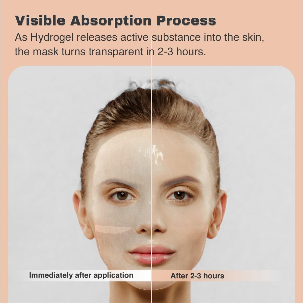 ARESSA SKYBDY Snail Mucin Glass Glow Hydrogel Face Mask - 4 Sheets, Collagen & Peptide Infused, Lifting & Anti-Aging Overnight Firming Hydration, Travel-Friendly - görsel 3