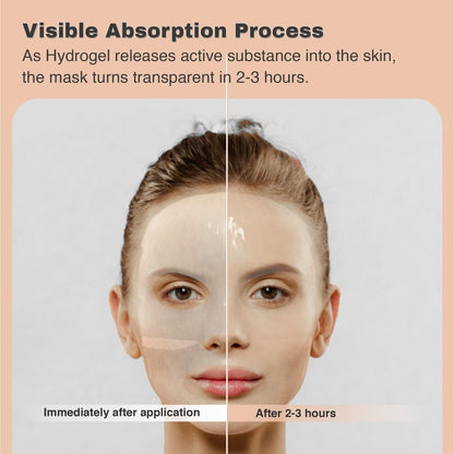 ARESSA SKYBDY Snail Mucin Glass Glow Hydrogel Face Mask - 4 Sheets, Collagen & Peptide Infused, Lifting & Anti-Aging Overnight Firming Hydration, Travel-Friendly