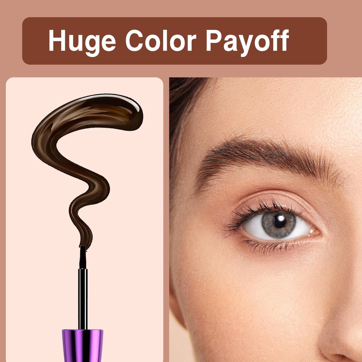 PERVALA Dark Brown Tattoo Eyebrow Gel - 2 Pack, Easy Peel Off, Waterproof & Sweatproof, All-Day Wear for All Skin Types - görsel 9