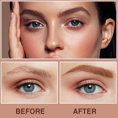 PERVALA Dark Brown Tattoo Eyebrow Gel - 2 Pack, Easy Peel Off, Waterproof & Sweatproof, All-Day Wear for All Skin Types