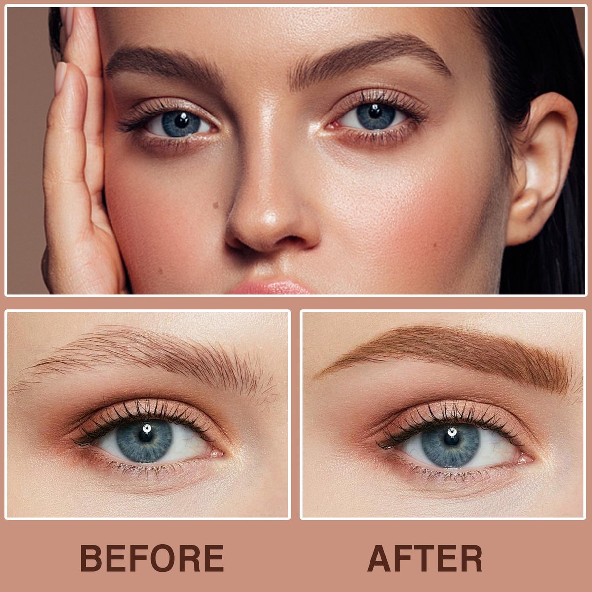 PERVALA Dark Brown Tattoo Eyebrow Gel - 2 Pack, Easy Peel Off, Waterproof & Sweatproof, All-Day Wear for All Skin Types - görsel 5