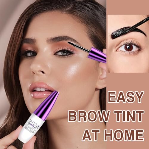 PERVALA Dark Brown Tattoo Eyebrow Gel - 2 Pack, Easy Peel Off, Waterproof & Sweatproof, All-Day Wear for All Skin Types - görsel 14
