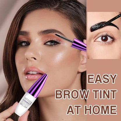 PERVALA Dark Brown Tattoo Eyebrow Gel - 2 Pack, Easy Peel Off, Waterproof & Sweatproof, All-Day Wear for All Skin Types