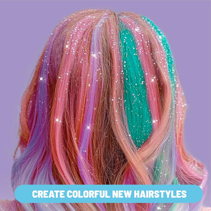 Claire's Hair Chalk & Glitter Styling Kit - 13-Piece Temporary Hair Color Set for Kids Ages 6+ Avelisse