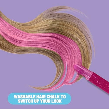 Claire's Hair Chalk & Glitter Styling Kit - 13-Piece Temporary Hair Color Set for Kids Ages 6+ Avelisse