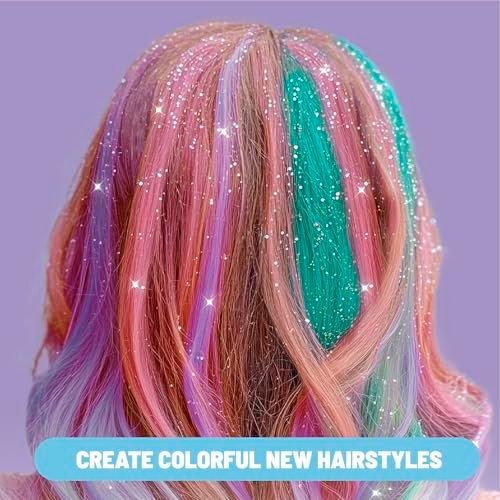 Claire's Hair Chalk & Glitter Styling Kit - 13-Piece Temporary Hair Color Set for Kids Ages 6+ Avelisse