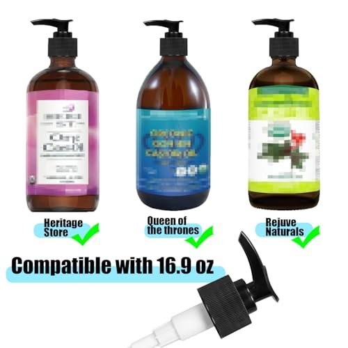 Castor Oil Pump Dispenser 2-Pack for 16 oz Bottles – Compatible with Queen of The Thrones, Heritage Store & Rejuve Naturals - görsel 9