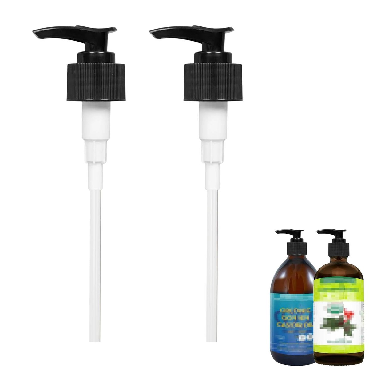 Castor Oil Pump Dispenser 2-Pack for 16 oz Bottles – Compatible with Queen of The Thrones, Heritage Store & Rejuve Naturals - görsel 1