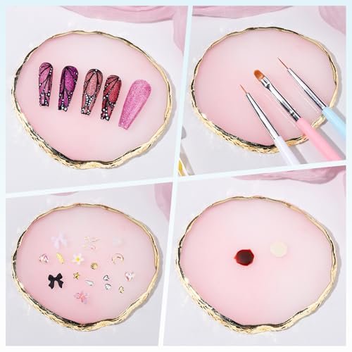 FANDAMEI Nail Art Brushes Kit - 12PCS Professional Nail Tools Set with Dotting Pens, Clean Up Brush & Mixing Palette - görsel 10
