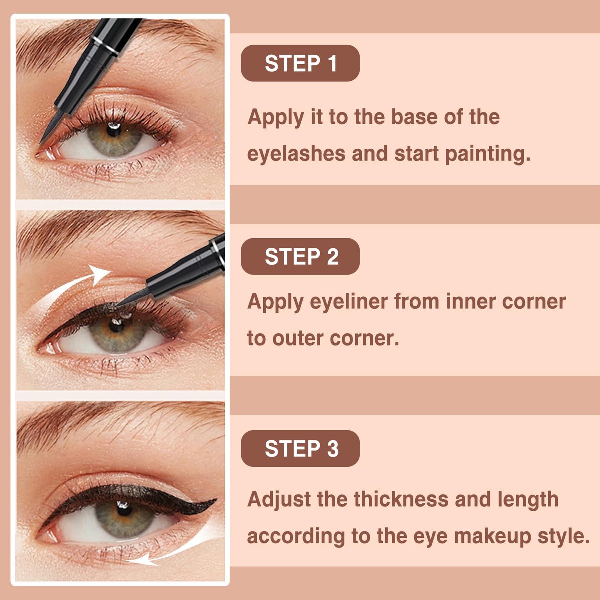 PERVALA 12 Pieces Matte Black Liquid Eyeliner Set - Waterproof, Smudge-Proof, Quick-Dry, Ultra-Fine Tip, Vegan Formula for Sensitive Eyes Avelisse