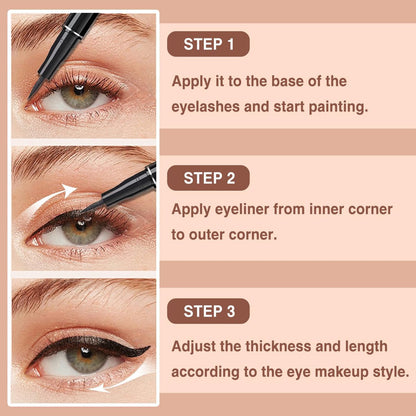 PERVALA 12 Pieces Matte Black Liquid Eyeliner Set - Waterproof, Smudge-Proof, Quick-Dry, Ultra-Fine Tip, Vegan Formula for Sensitive Eyes Avelisse