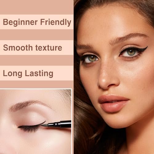 PERVALA 12 Pieces Matte Black Liquid Eyeliner Set - Waterproof, Smudge-Proof, Quick-Dry, Ultra-Fine Tip, Vegan Formula for Sensitive Eyes Avelisse
