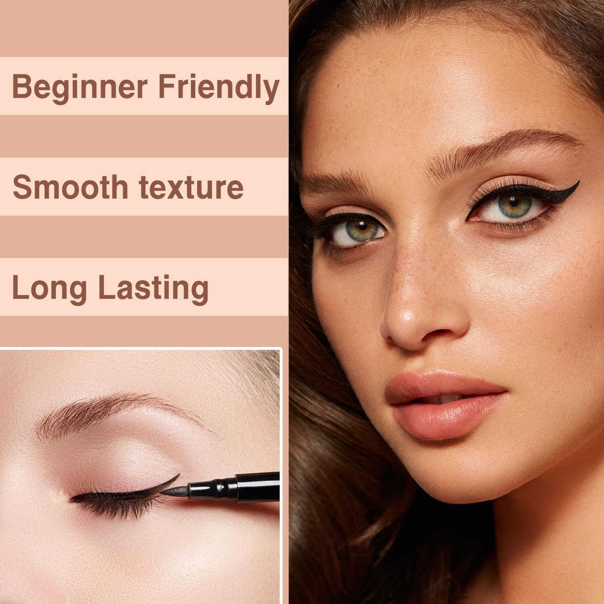 PERVALA 12 Pieces Matte Black Liquid Eyeliner Set - Waterproof, Smudge-Proof, Quick-Dry, Ultra-Fine Tip, Vegan Formula for Sensitive Eyes Avelisse