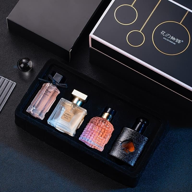 Women's Perfume Set: 4 Floral and Fruity Fragrances in a Gift Box, 105ml Total (3.5oz) - Elegant Scents for Any Occasion Avelisse