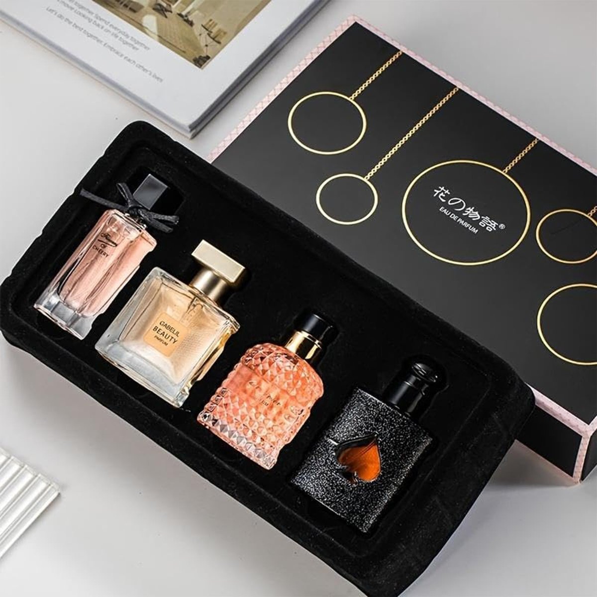 Women's Perfume Set: 4 Floral and Fruity Fragrances in a Gift Box, 105ml Total (3.5oz) - Elegant Scents for Any Occasion Avelisse